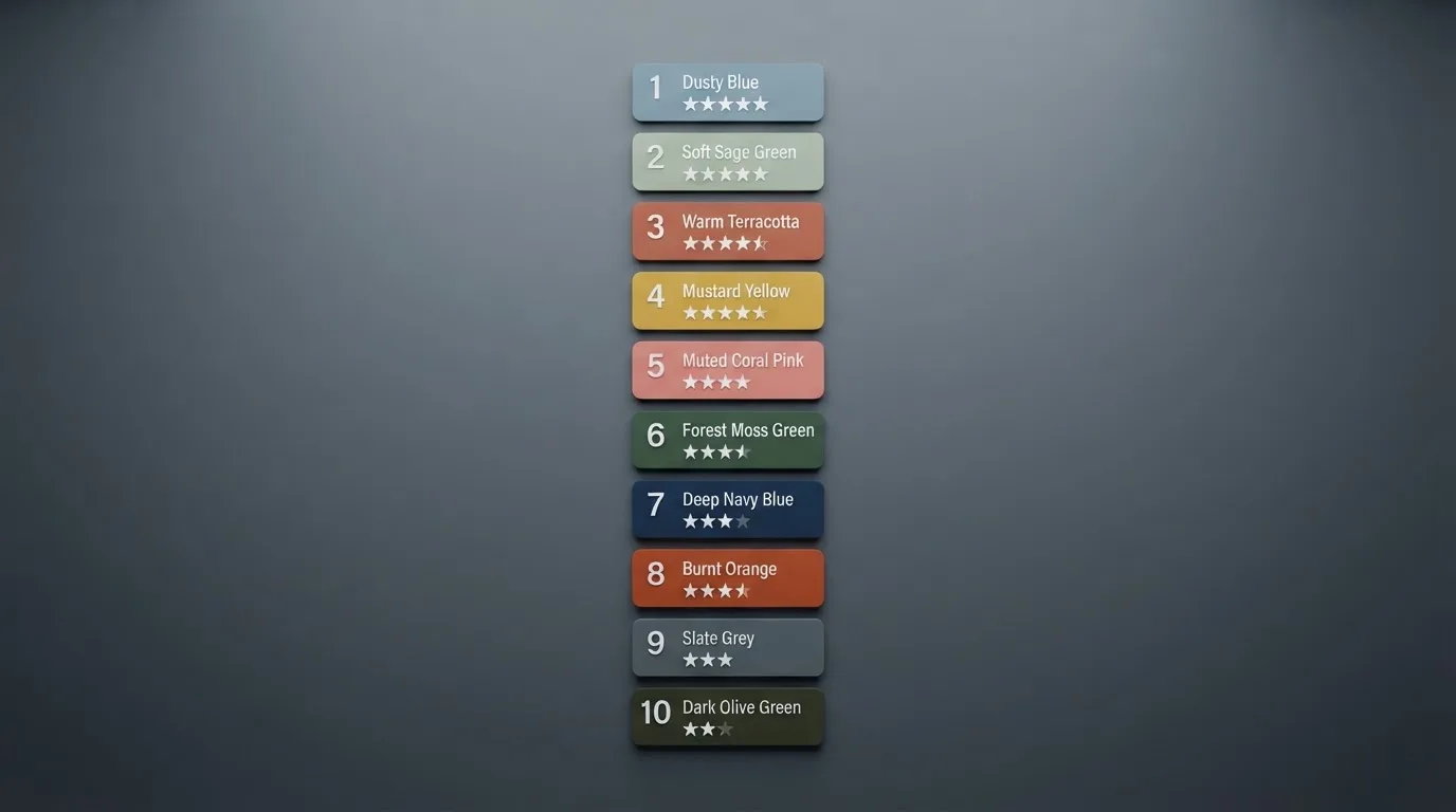 Ranking dziesięciu kart operatorów online ułożonych od najwyżej do najniżej ocenionego na ekranie tabletu.
